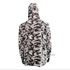 Jyg Pro Hooded Face Mask Fishing Shirt Black and White Camo