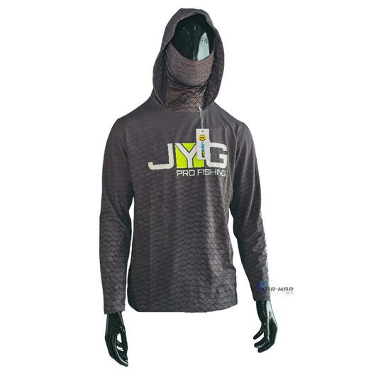 Jyg Pro Hooded Face Mask Fishing Shirt Dark Gray