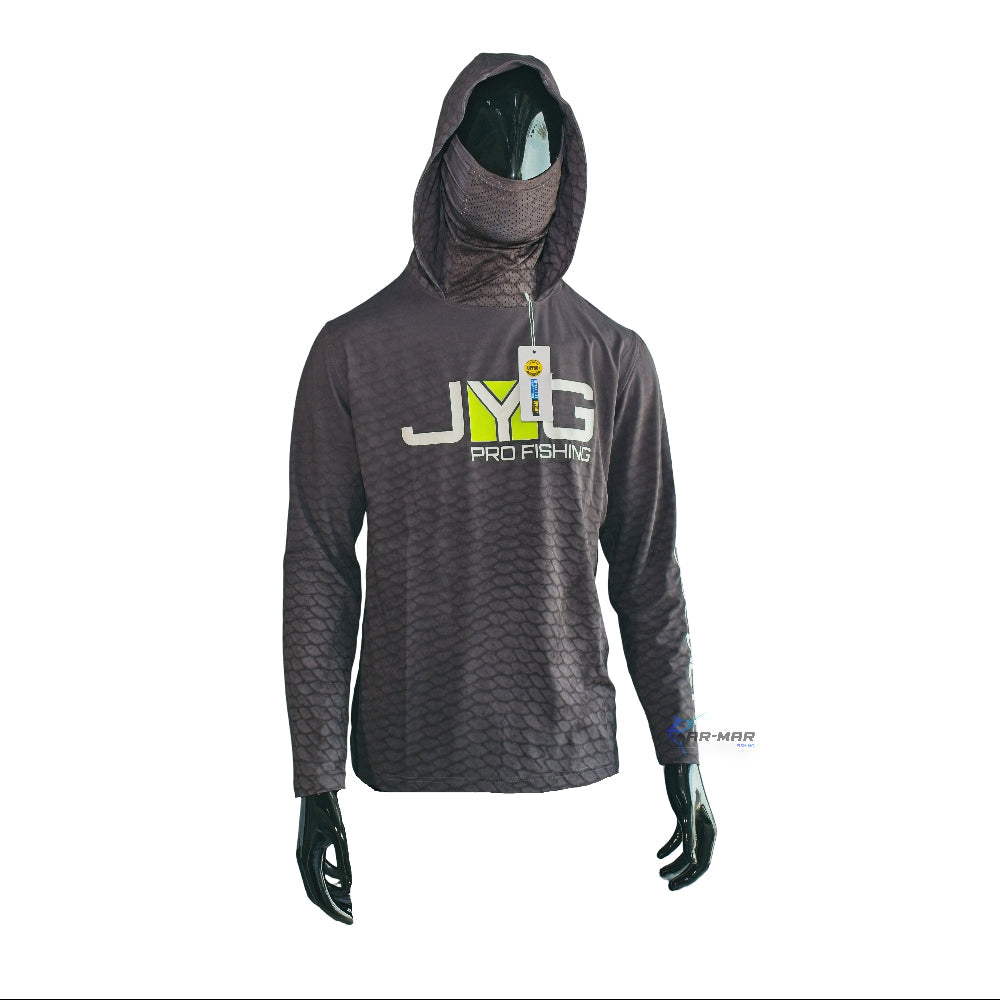 Jyg Pro Hooded Face Mask Fishing Shirt Dark Gray