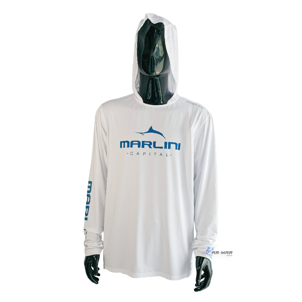 Marlini Capital Jersey Dri-Fit 3Fish Manga Larga Blanca Talla XL