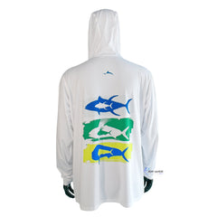 Marlini Capital Jersey Dri-Fit 3Fish Manga Larga Blanca Talla XL