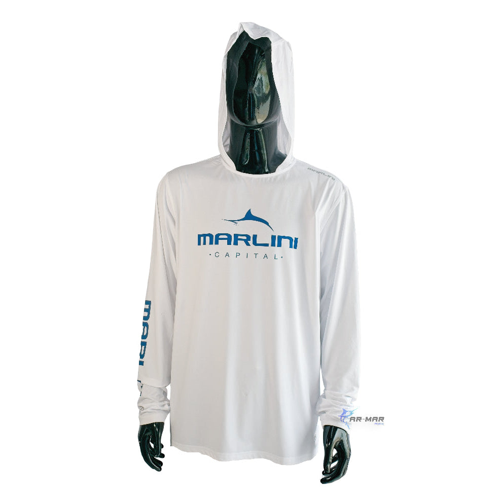 Marlini Capital Jersey Dri-Fit Tuna Manga Larga Blanca Talla XL