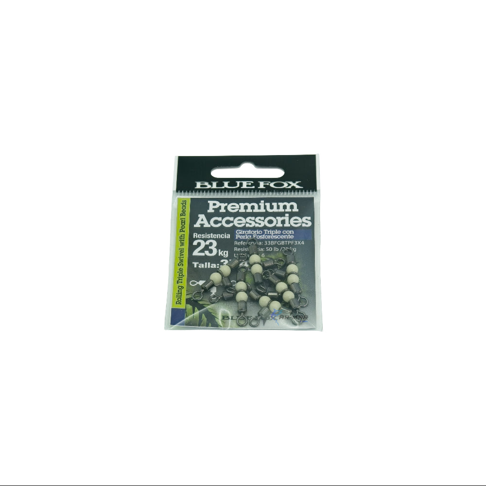Terminal Triple Blue Fox Con Perla Fosforecente 23kg Talla 3X4