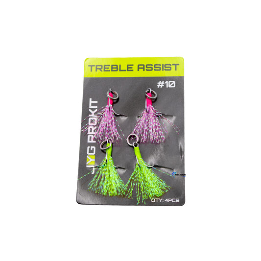 JYG PRO TREBLE HOOK FEATHER #10 2 YELLOW 2 PINK